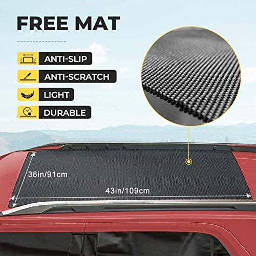 AUPERTO Dachbox, 538L Auto Dachkoffer Faltbare Gepäckbox mit Anti-Rutsch Matte + 4 Türhaken + Sperren, Wasserdicht Schwerlast 600D Dachboxen Dachgepäckträger Tasche für Reisen und Gepäcktransport – Bild 3