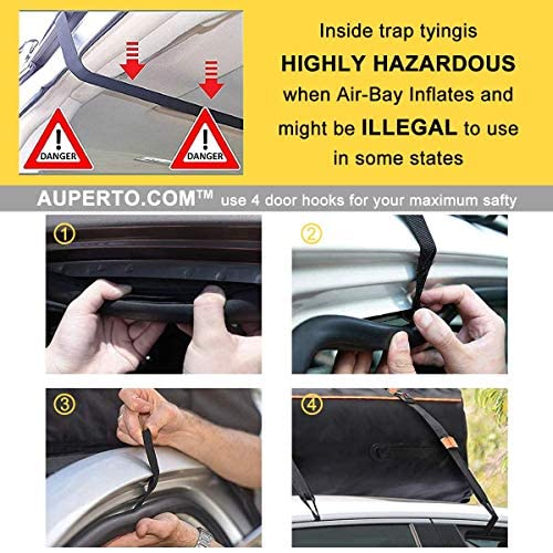 AUPERTO Dachbox, 538L Auto Dachkoffer Faltbare Gepäckbox mit Anti-Rutsch Matte + 4 Türhaken + Sperren, Wasserdicht Schwerlast 600D Dachboxen Dachgepäckträger Tasche für Reisen und Gepäcktransport – Bild 4