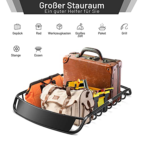 COSTWAY Universal Dachkorb Auto aus Stahl, Auto-Dachgepäckträger Dachträger Dach, bis 110 kg balastbar, Gepäckträger Gepäckkorb, Korb Gepäck Fracht Träger, Schwarz – Bild 4